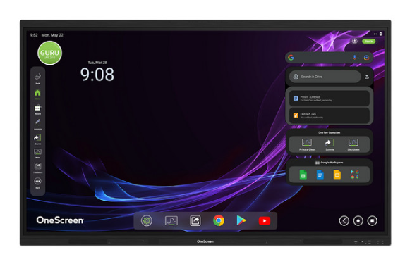 Onescreen T7-65 Pantalla Interactiva 65", 3840x2160 4K Ultra HD, WiFi