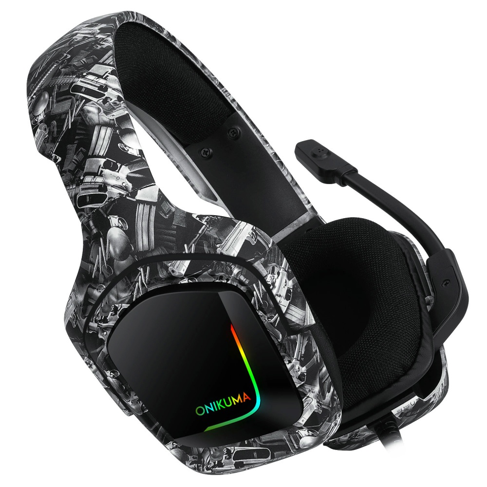 Onikuma Audífonos Gamer K20, 2.1 Metros, 3.5mm, Negro/Camuflaje