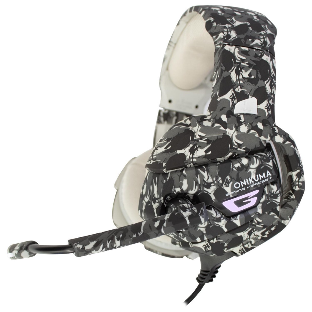 Onikuma Audífonos Gamer K5 7.1, Alámbrico, 2.2 Metros, 3.5mm, Blanco/Gris