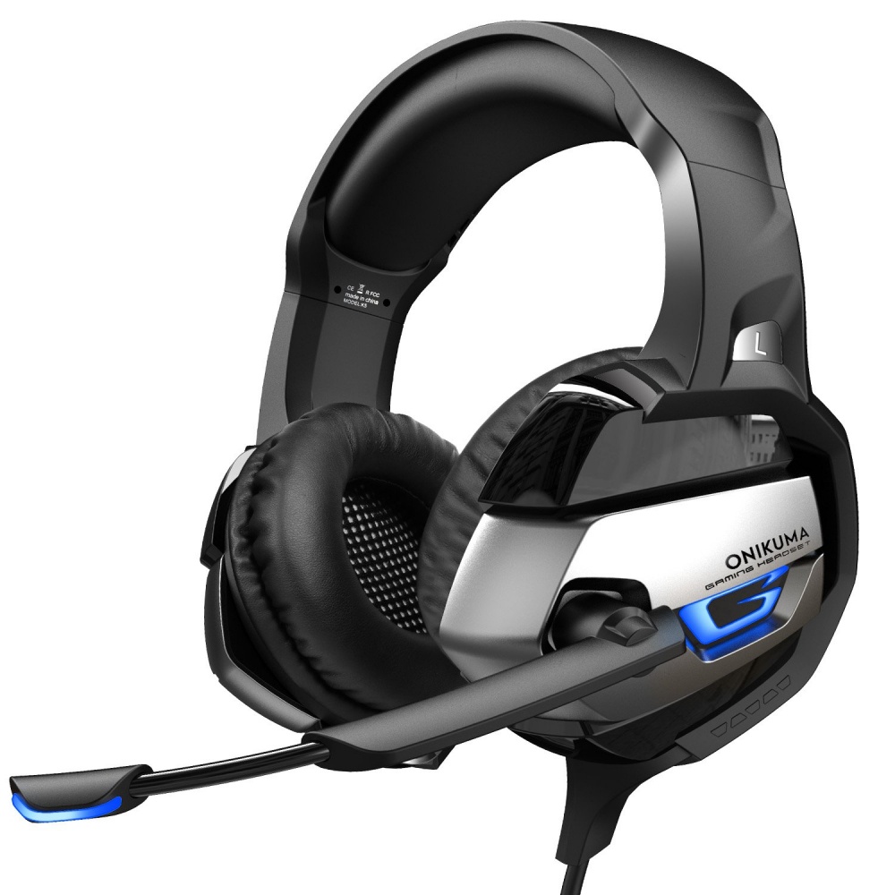 Onikuma Audífonos Gamer K5, Alámbrico, 2.2 Metros, 3.5mm/USB, Negro/Gris