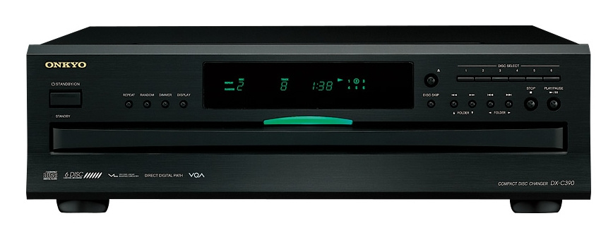 Onkyo Reproductor Carrusel de 6 CDs DX-C390, Optical/Coaxial, Negro