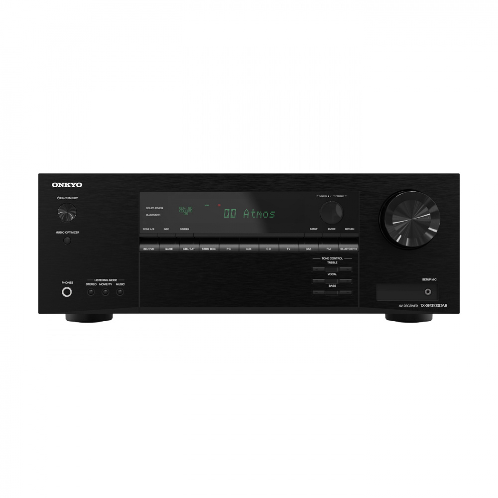 Onkyo Receptor TX-SR3100 para Home Cinema, 5.2 Canales, Dolby Atmos, 4K, HDMI, Bluetooth, Negro