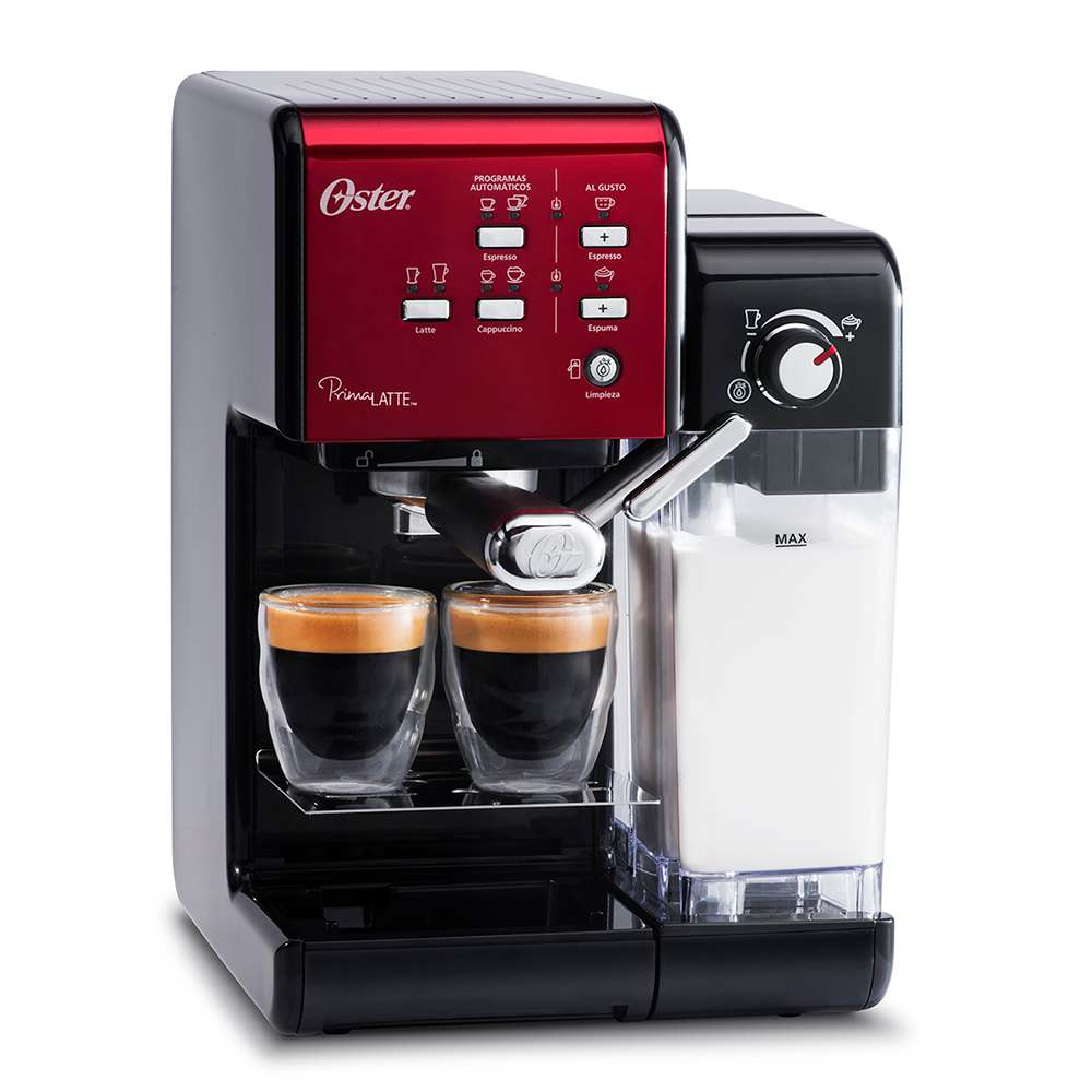 Oster Cafetera PrimaLatte, 8 Tazas, 1.5L, Rojo/Negro