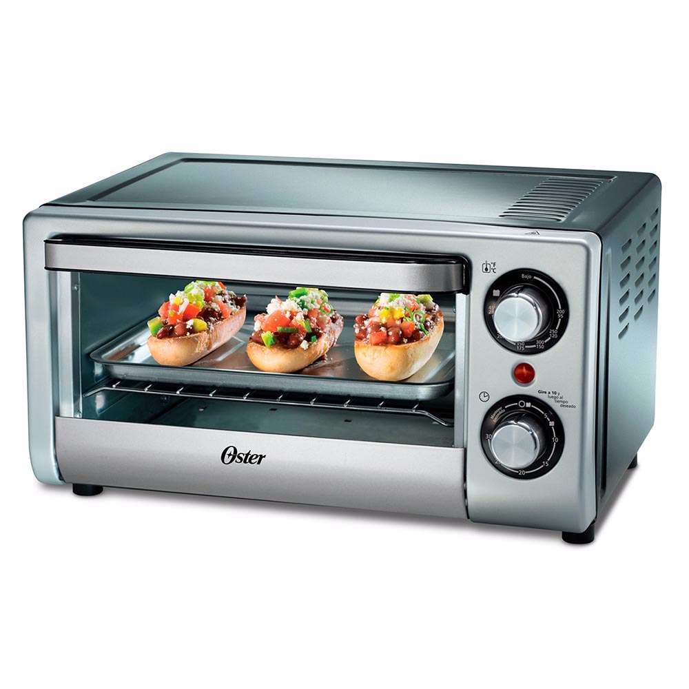 Oster Horno Eléctrico TSSTTV10LTB-013, 1000W, 230°C máx, Negro/Plata 