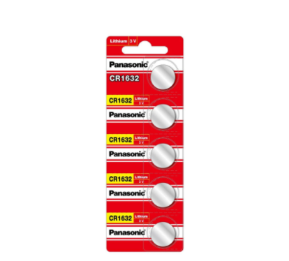 Panasonic Pila Botón CR1632, 3V, 5 Piezas