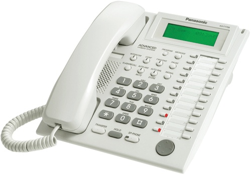 Panasonic Teléfono Analógico de 3 Líneas KX-T7735, Alámbrico, Blanco