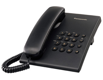 Panasonic Teléfono Unilínea KX-TS500MEB, Alámbrico, Negro