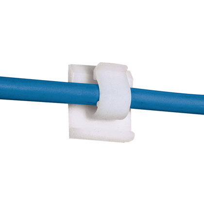 Panduit Abrazadera Adhesiva de Nylon para Cables de Diámetro 0.38", Blanco, 100 Piezas
