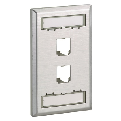 Panduit Placa Frontal Vertical, 2 Puertos