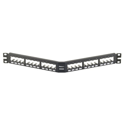 Panduit Panel de Parcheo Angular, 24 Puertos RJ-45, 1U, Negro