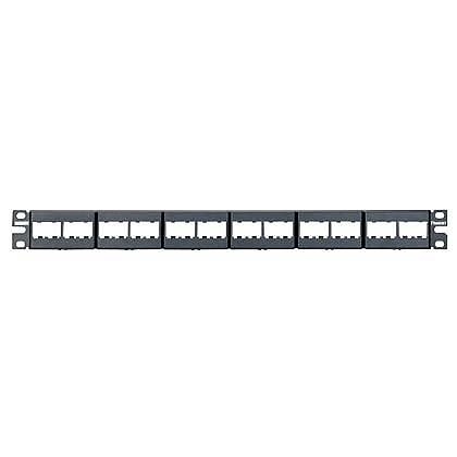 Panduit Panel de Parcheo Modular, 24 Puertos Mini-Com, 1U, Negro