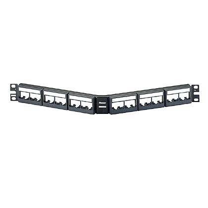Panduit Panel de Parcho Modular Angulado de 24 Puertos Vacio con Etiquetas, Negro