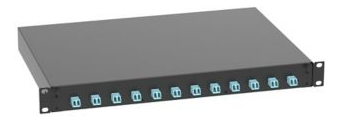 Panduit Panel de 12 Conectores de Fibra Óptica LC Dúplex, Negro