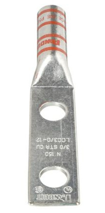 Panduit Terminal de Barril para Cable LCC3/0-12-X, 2 Orificios 1/2", Naranja, 10 Piezas