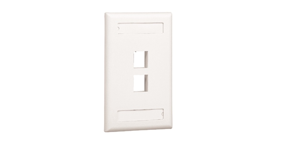 Panduit Placa de Pared 2 Puertos NetKey, Marfil