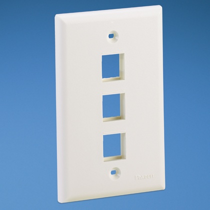 Panduit Placa de Pared Vertical NK3FNIW, 3 Puertos Netkey, Blanco Mate
