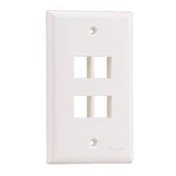 Panduit Placa de Pared 4 Puertos NetKey, Blanco