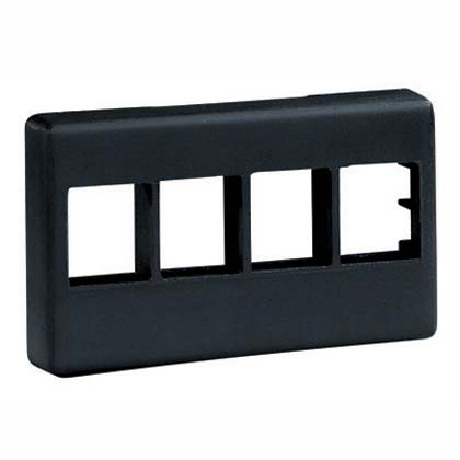Panduit Placa Horizontal para Muebles NK4MFBL, 4 Puertos, Negro