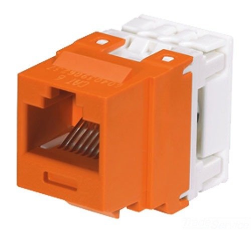 Panduit Jack de Red Cat6 de 8 Posiciones, Naranja/Blanco