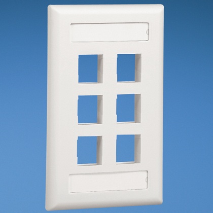 Panduit Placa de Pared Vertical NK6FIWY, 6 puertos Netkey, Blanco Mate