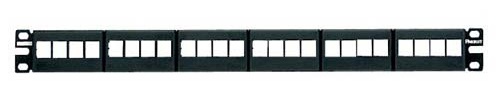 Panduit Panel de Parcheo Modular Plano, 24 Puertos RJ-45, 1U, Negro