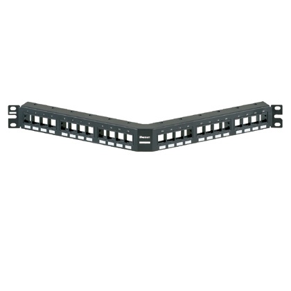 Panduit Panel de Parcheo Angular Cat5e/Cat6, 24 Puertos Vacios, 1U, Negro