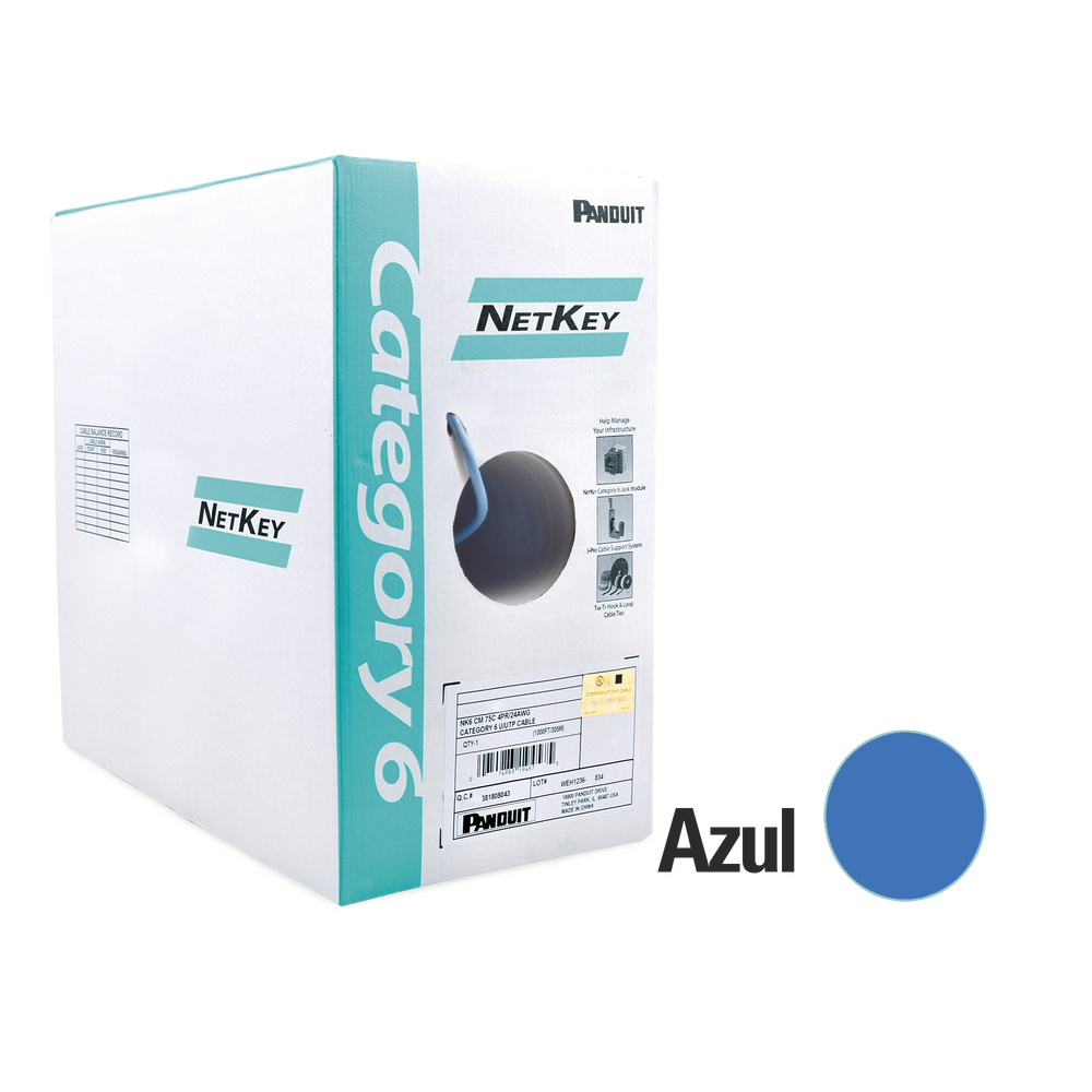 Panduit Bobina de Cable Ethernet Cat6, UTP, 305 Metros