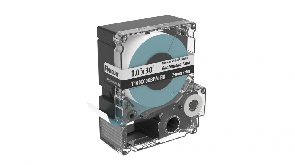 Panduit Cinta T100X000BPM Negro sobre Blanco, Transferencia Térmica, 24 mm x 9 Metros, 1 Pieza