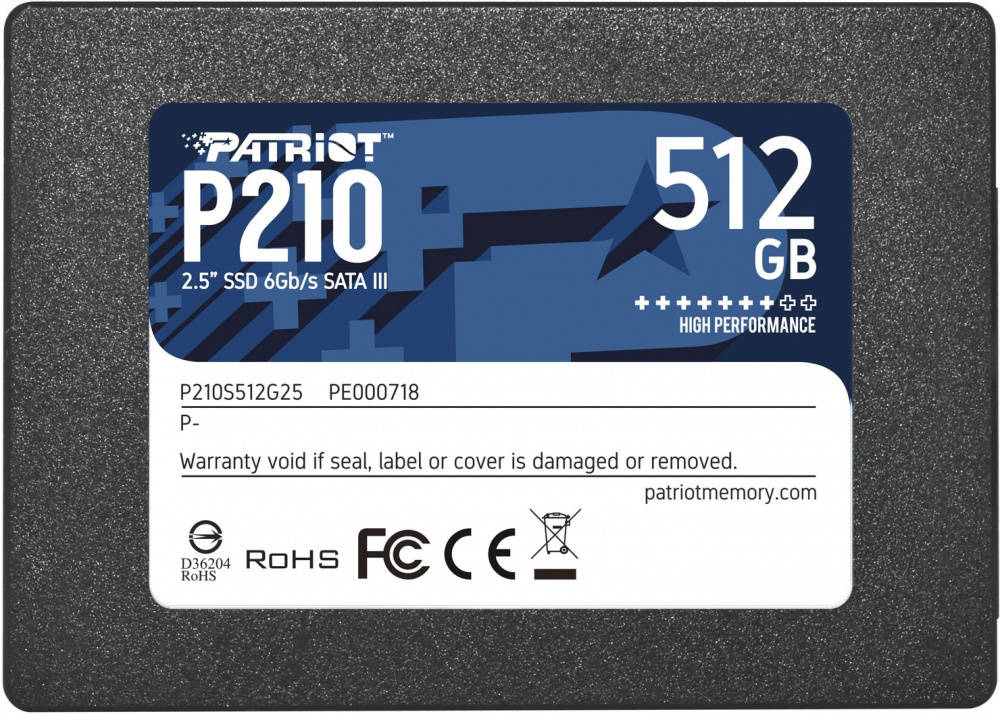 SSD Patriot P210, 512GB, SATA III, 2.5"