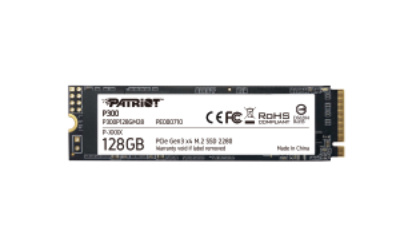 SSD Patriot P300 NVMe, 128GB, M.2, 6000 MB/s Escritura, 1600 MB/s Lectura, PCI Express 3.0 