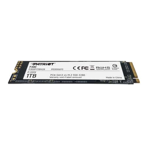 SSD Patriot P300 NVMe, 1TB, M.2, 423 MB/s Escritura, 2100 MB/s Lectura, PCI Express 3.0 