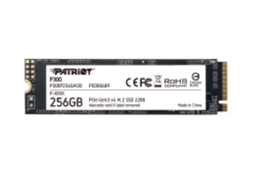 SSD Patriot P300 NVMe, 256GB, M.2, 1100 MB/s Escritura, 1700 MB/s Lectura, PCI Express 3.0 