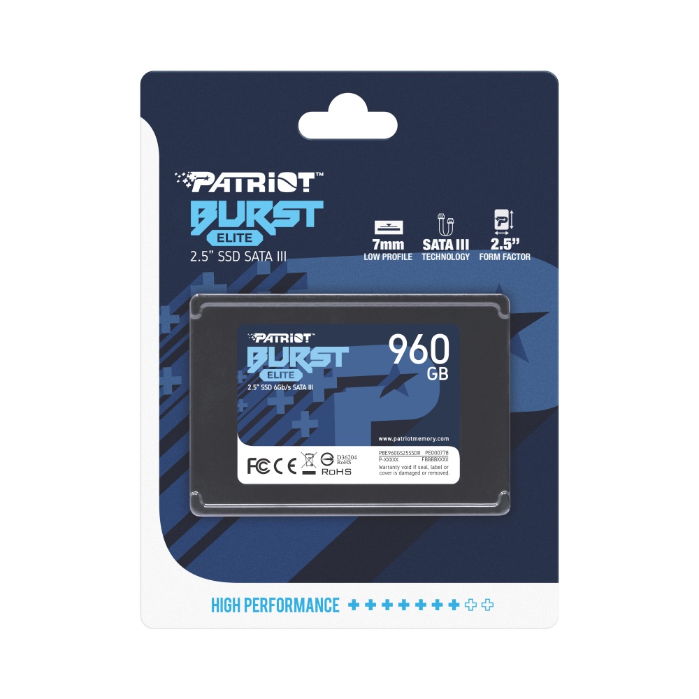 SSD Patriot Burst Elite, 960GB, SATA III, 2.5", 7mm