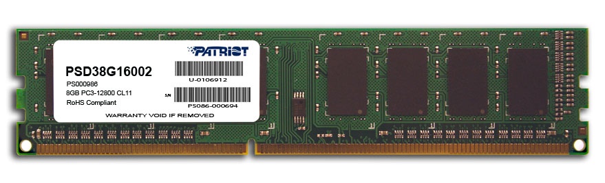 Memoria RAM Patriot Signature Line DDR3, 1600MHz, 8GB, CL11, Verde