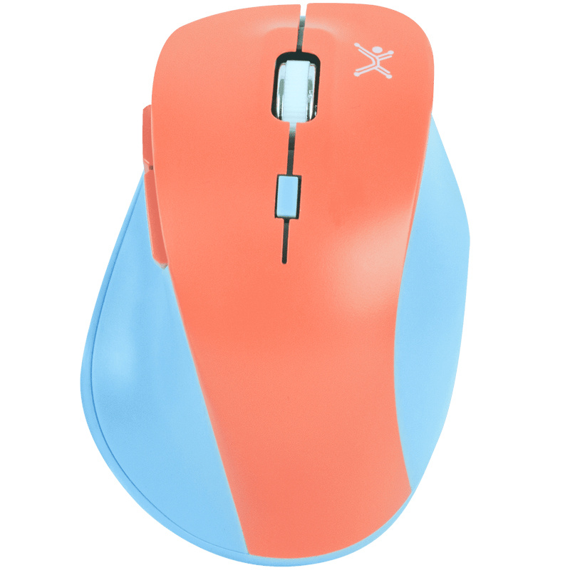 Mouse Ergonómico Perfect Choice Óptico Thumb, RF Inalámbrico, 1600DPI, Azul/Naranja