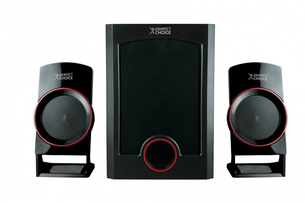 Perfect Choice Bocinas con Subwoofer Zen,PC-111733,  Alámbrico, 2.1, 13W RMS, 1000W PMPO, Negro