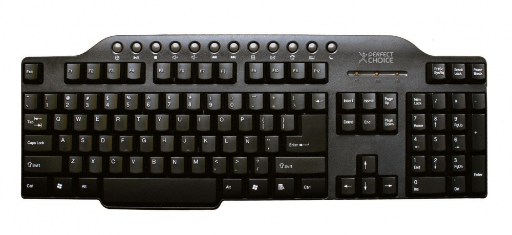 Teclado Perfect Choice Multimedia Trust PC-200550, USB, Negro (Español)