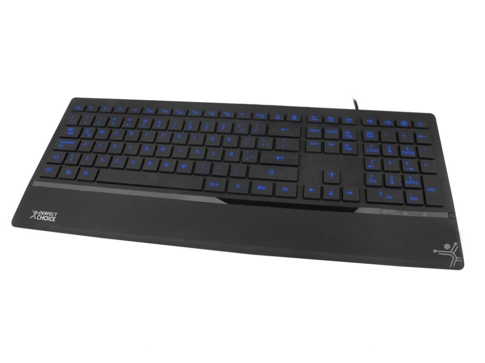 Teclado Perfect Choice Iluminado Spectrum PC-200871, USB, Negro (Español)