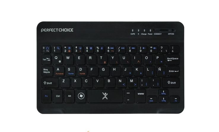 Teclado Perfect Choice Mini PC-200932, Bluetooth, USB, Negro (Español)
