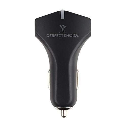 Perfect Choice Cargador para Auto PC-240778, 12V, 2 Puertos USB 2.0, Negro