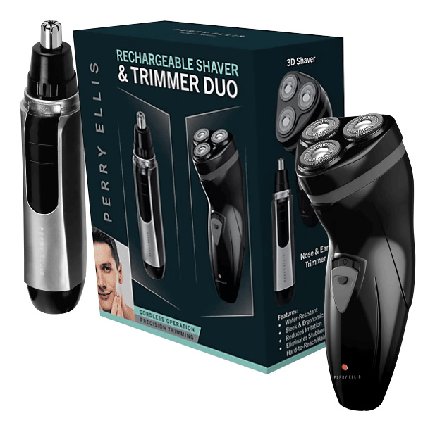 Perry Ellis Rasuradora PER-PM214, Recargable, 3 Piezas