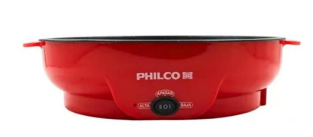 Philco Sartén Eléctrico 6026, Antiadherente, Cerámica, Rojo