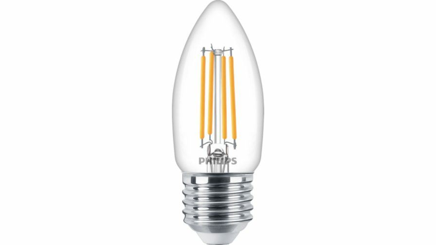 Philips Foco LED Tipo Vela Vintage LED, Luz Cálida, Base E27, 4.5W, 500 Lúmenes, Ahorro de 90% vs Foco Tradicional 40W