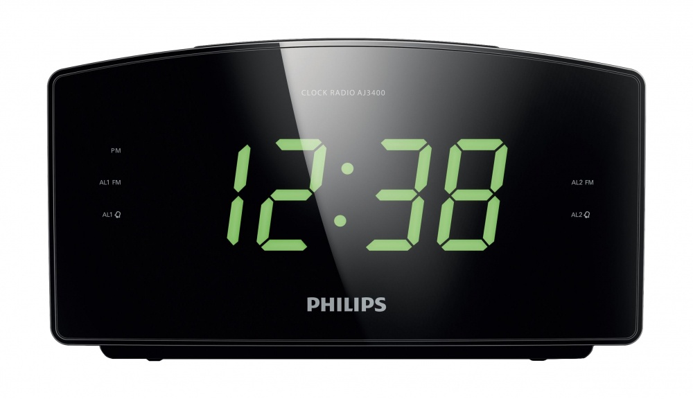 Philips Radio Despertador AJ3400/37, FM, Negro