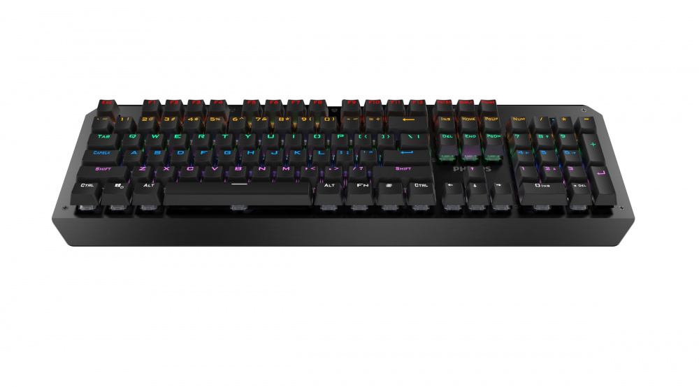 Teclado Gamer Philips G413 Momentum RGB, Teclado Mecánico, Switch Cian, Alámbrico, Negro (Inglés)