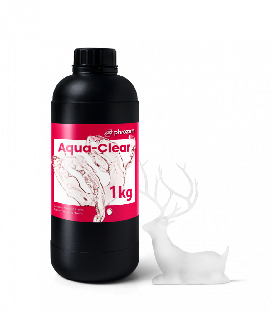 Phrozen Resina para Impresora 3D Aqua Clear, Rígida Estándar, 1kg, Transparente