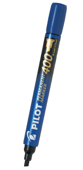 Pilot Marcador Permanente SA400, Punta de Cincel, Azul, 12 Piezas