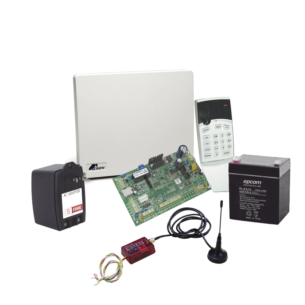 PIMA Kit de Alarma RUNNER4/8 con Comunicador 3G/4G, Inalámbrico, 8 Zonas - incluye Gabinete/Batería/Transformador