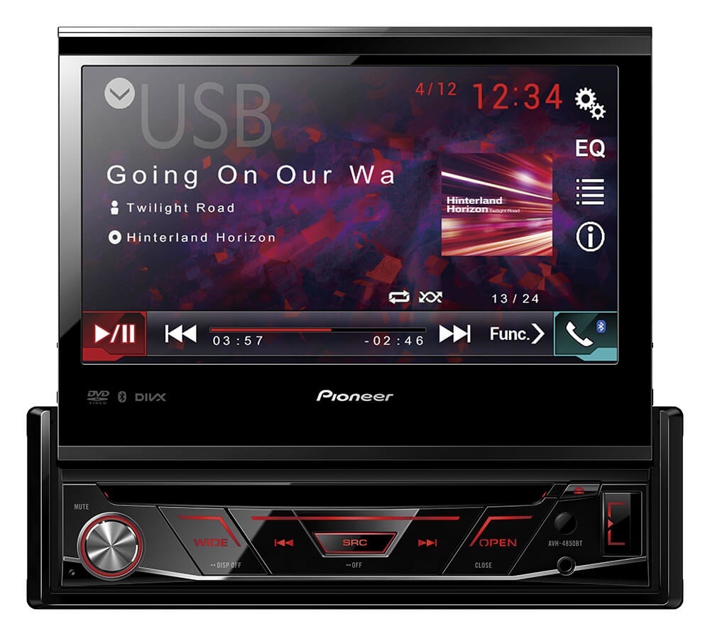 Pioneer Autoestéreo AVH-4850BT, 200W, CD/MP3/Bluetooth/ USB/ AUX, Negro