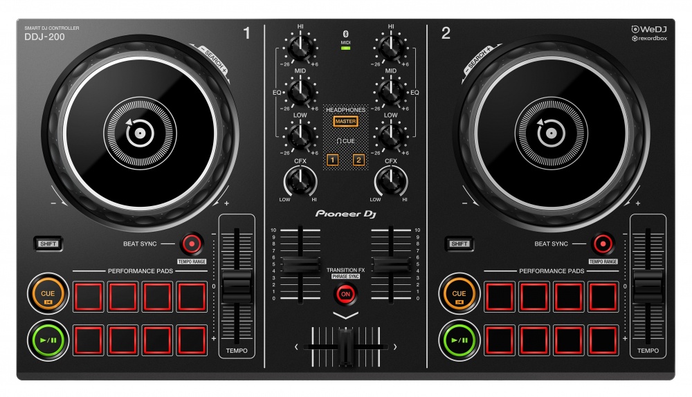 Pioneer Controlador DJ DDJ-200, 2 Canales, 1x USB, Negro
